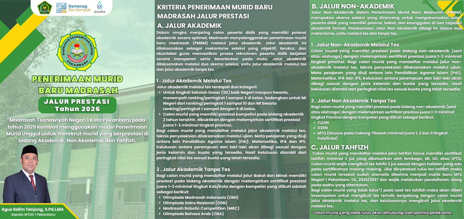 Brosur PMBM MTsN 1 Kota Pekanbaru 2026 - 1